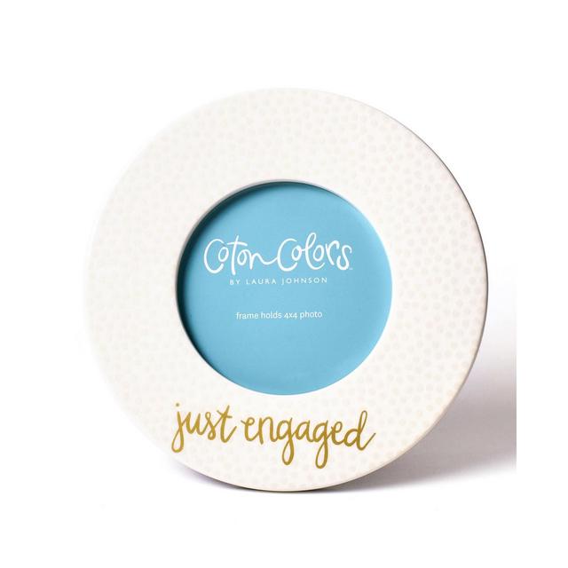 Coton Colors by Laura Johnson Small Dot Just Engaged Round Frame