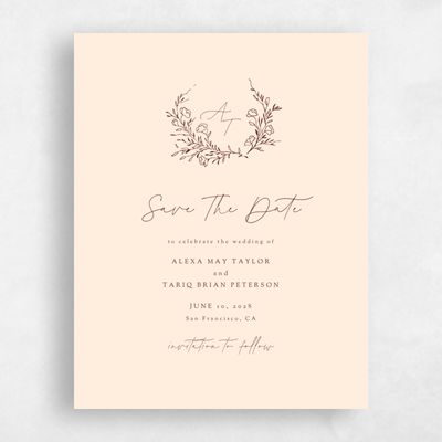 Buttercream, Orange Wedding Save the Date - Marnina Portrait