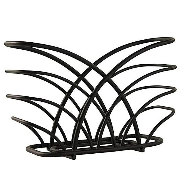 Spectrum Diversified Flower Upright Holder for Dining Table, Countertop Napkin Storage for Modern Organization, Contemporary Kitchen Décor, Black 4.5" high x 7.5" wide x 3" deep