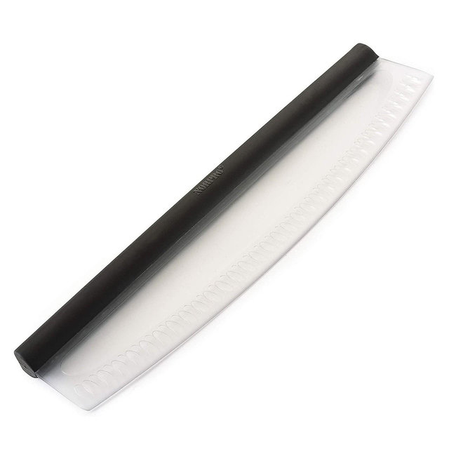 Norpro 13.75" Wide Grip-Ez Pizza / Dessert Slicer with Scallops - Curved Rocker Blade Pizza Cutter