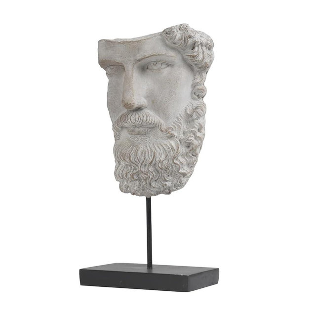 Greek Statue Sculptures Home Decor - Resin Bust Statue Zeus Statue on Metal Pole and Resin Base Greek God Statues for Living Room Shelf Office Table TV Stand Art Decor 8.25*4.5*16 Inch LC Lcdecohome