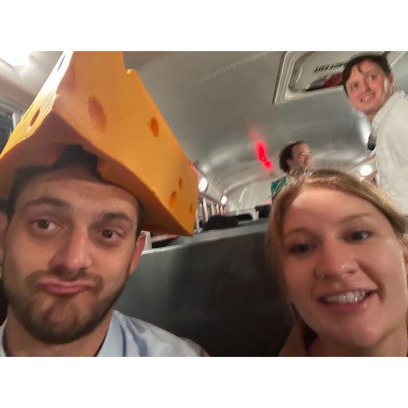 Bus ride home from Chris and Erika's wedding (yeehaw!). Madison, WI - September 2023.