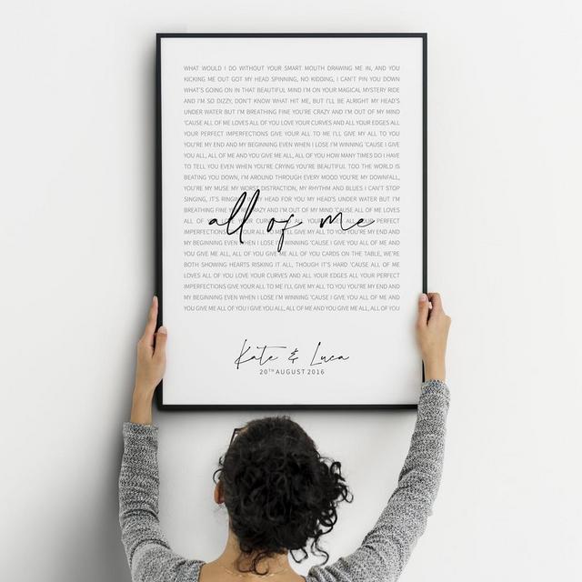 Song Poster, Song Lyrics Wall Art, Custom First Dance for Anniversary Gift, Personalized One Year Anniversary, Wedding Gift Printable