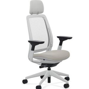 Steelcase Series 2 Air in 'Seagull' back/frame, 'Clay' upholstery, with Headrest