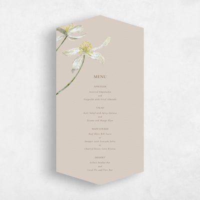 Beige Diamond Wedding Menu - Marlette