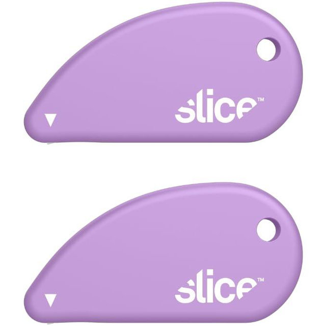 Slice Micro Safety Cutter | Safe Ceramic Box Cutter Lasting 11x Longer than Metal | Keychain Box Opener | 2 Pack | Lavender