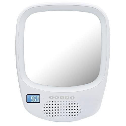 QFX R-70S Wireless Speaker with Fogless Light Up Mirror White