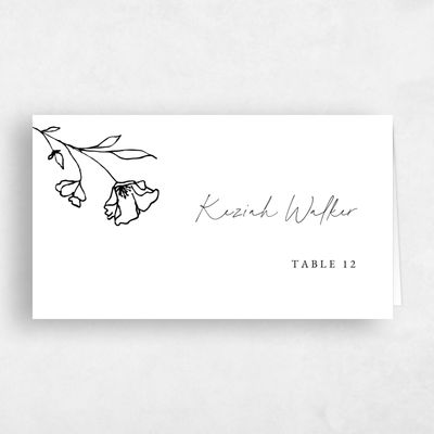White Wedding Place Card - Varnell