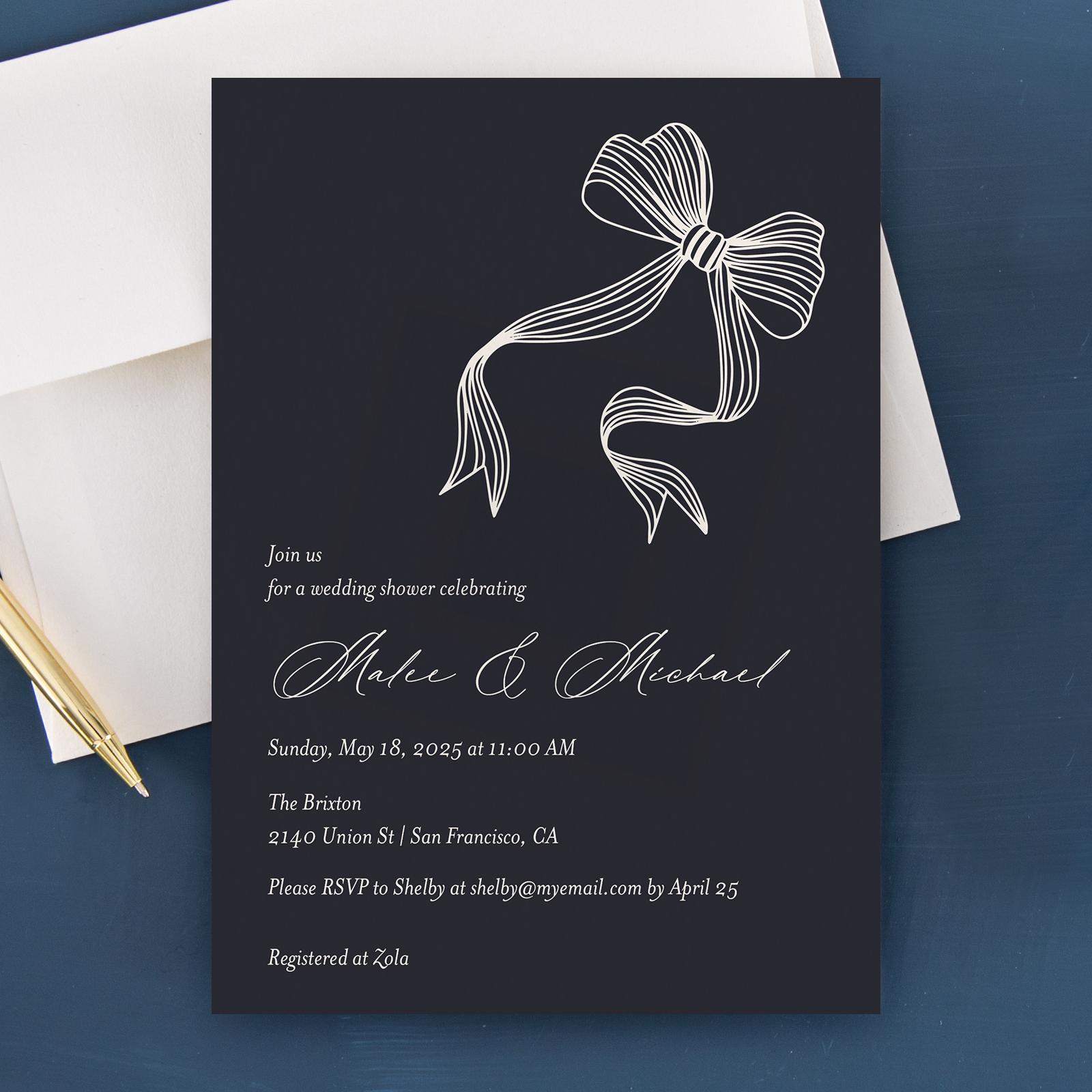 Zola Wedding & Bridal Shower Invitations Lecco Portrait
