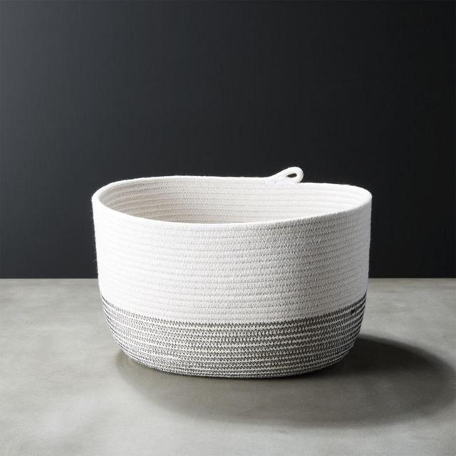 Nile Large Black and White Woven Basket