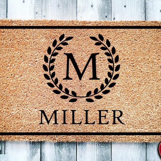 Monogram Wreath Family Name | Wedding Gift...