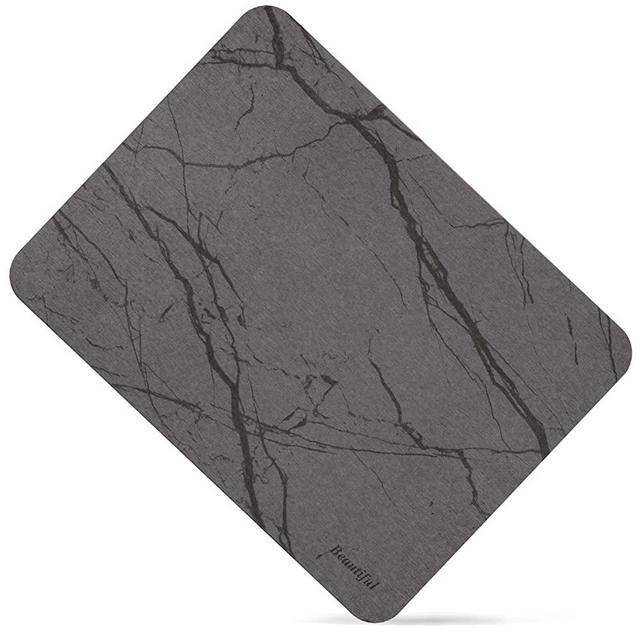 Bumlon Drying Mat for Dish, Kitchen Counter Mat Fast-Drying, Dish Drying Mat for Counter,Sink, Bar, Bottle, Absorbent Stone Pad Non-Slip,15.75”x11.82” Grey