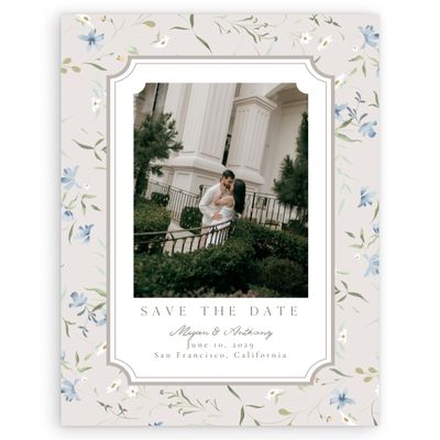 Light Greige, Grey Wedding Digital Save the Date - Vasara Photo