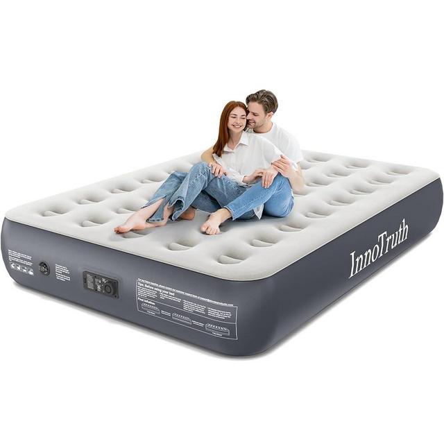 InnoTruth Full Air Mattress with Built-in Pump, 13" Raised Comfort, Durable Inflatable Bed for Home & Guests, Easy Setup, Ideal for Travel & Camping, Dark Gray