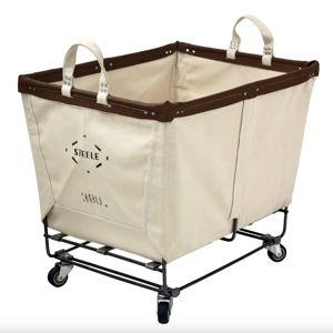 Steele Canvas Laundry Basket - 3 Bushels, Brown Leather