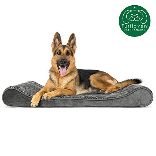 Furhaven Pet Dog Bed | Therapeutic Ergonomic Luxe Lounger Cradle Mattress Pet Bed w/ Removable Cover for Dogs & Cats - Available in Multiple Colors & Styles