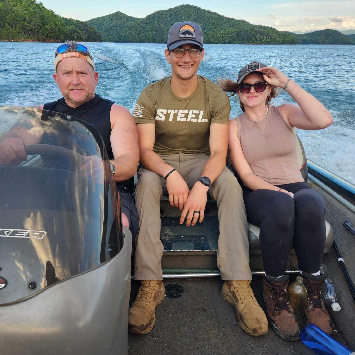 Will, Savanna, and Savannas' dad, Mike on a camping trip!