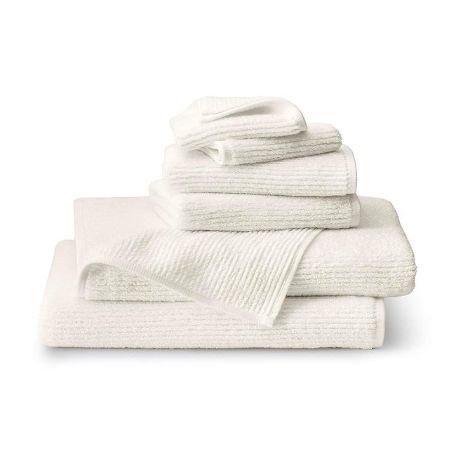BOLL & BRANCH Turkish Ribbed Bath Sheet Set - Cream - 6 Piece - Includes 2 Bath Sheets, 2 Hand Towels & 2 Washcloths - 100% Organic Turkish Cotton - Ultra Soft & Luxurious - Quick Dry