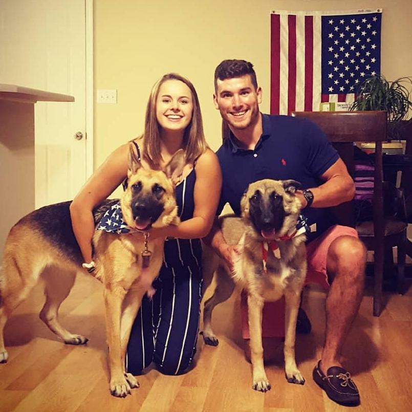 Our M2 year, we found our sweet Dixie girl being rehomed and fell in love with her! Kaia got a little sister!