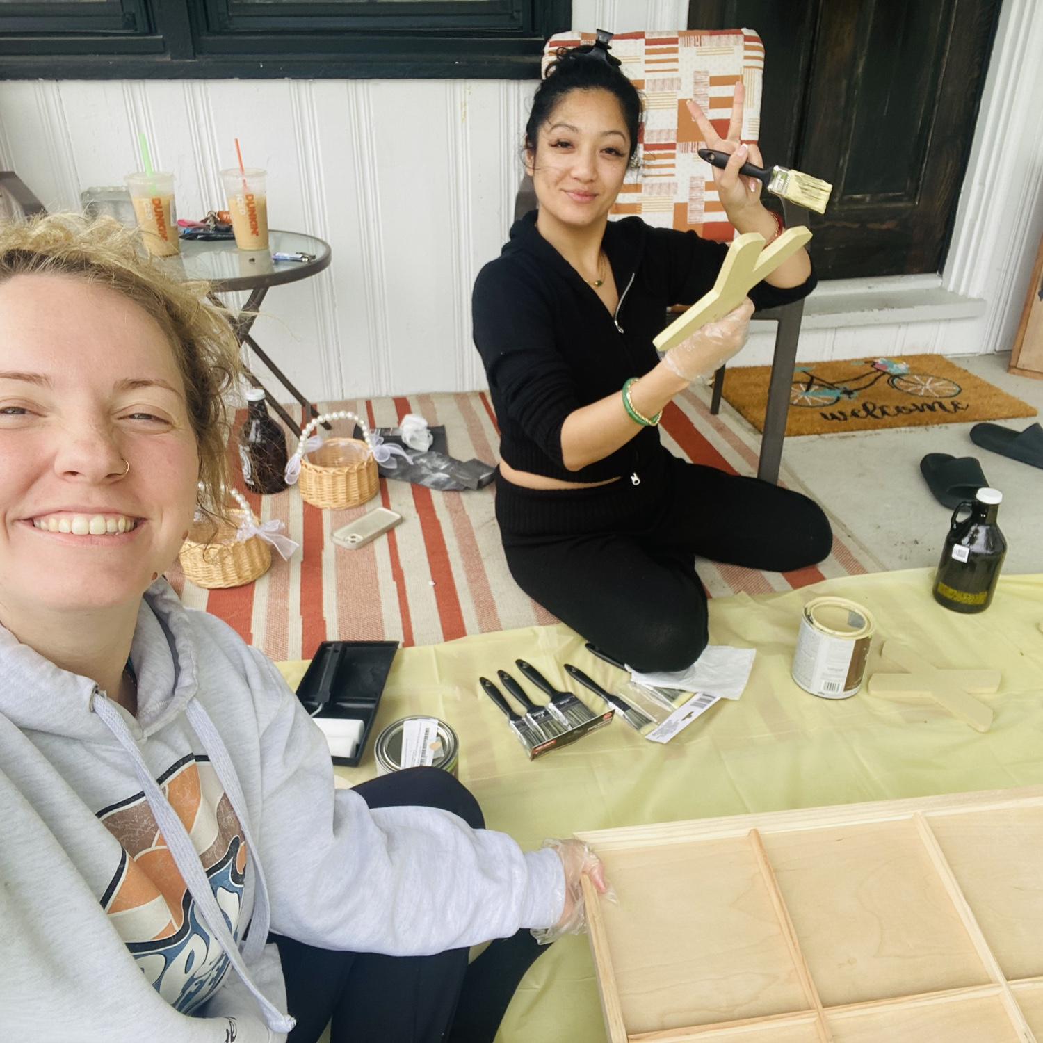 My girl Nini giving a helping hand with decor projects for wedding!!! 🥰😊