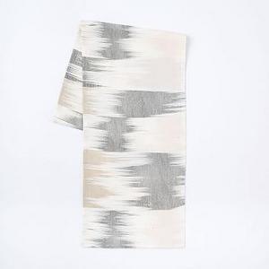 Belgian Flax Blurred Ikat Jacquard Runner, Peach Blush