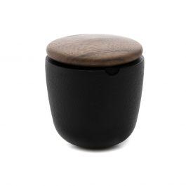 Cast Iron & Walnut Salt Bowl