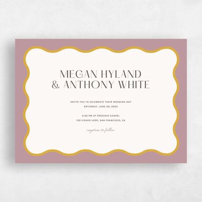 Dusty Rose, Pink Wedding Invitation - Girard Landscape