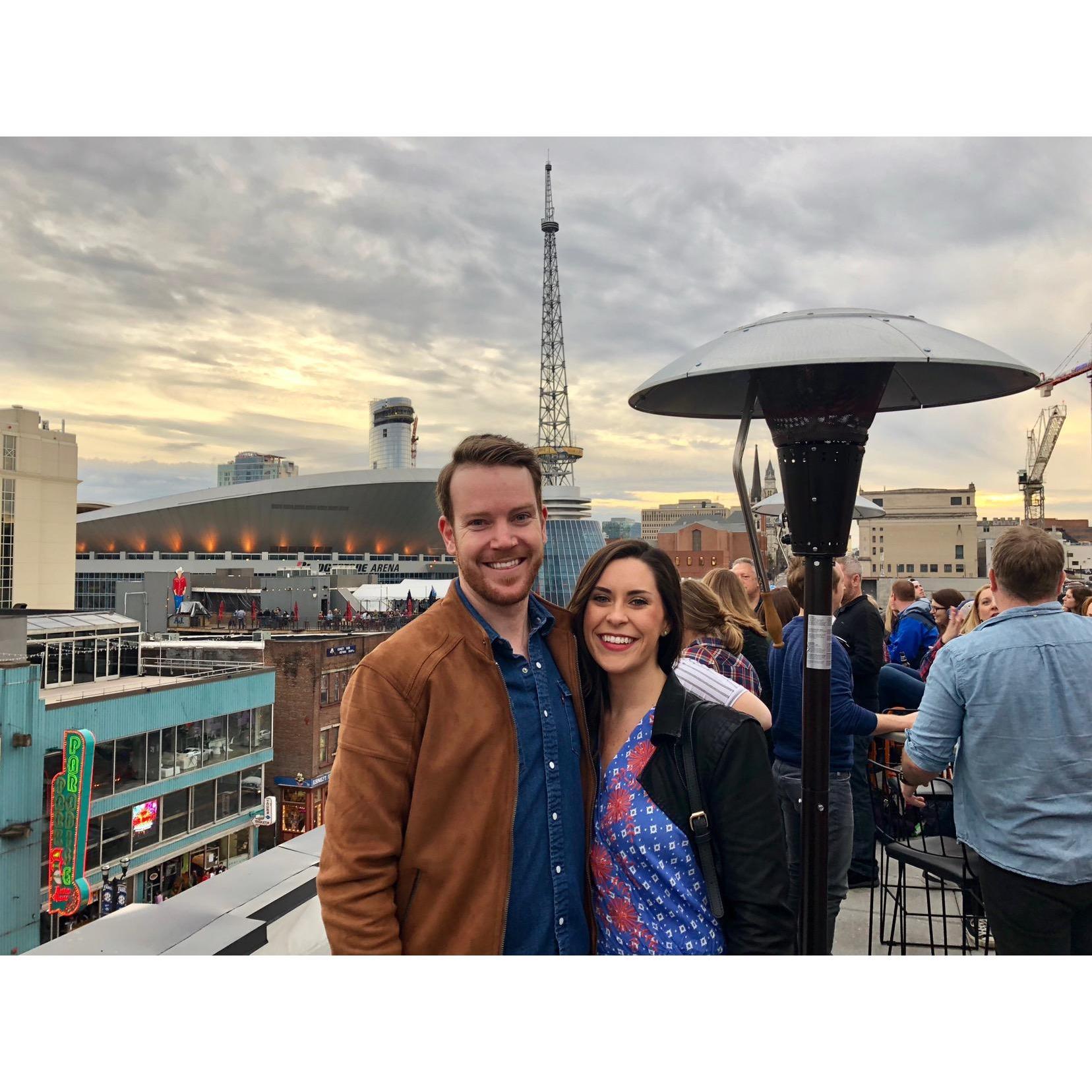 Rooftop weather in Nashville. This was one of the first times we hung out together.