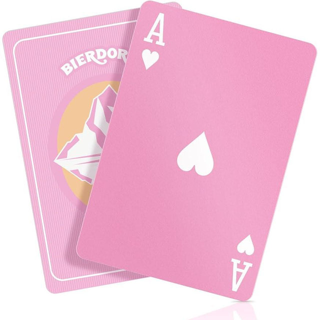BIERDORF Pink Waterproof Playing Cards Durable Cute Deck of Cards Standard Index Professional Premium Poker Cards Vintage Themed Card Games for Families or Adults Pink Alps Style