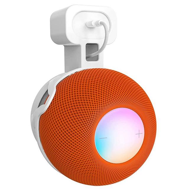 HeyMoonTong Outlet Wall Mount Holder Stand Fits for Apple HomePod Mini, A Space-Saving Accessory for HomePod Mini Smart Home Speakers with Cord Management, Hide Messy Wires (White)