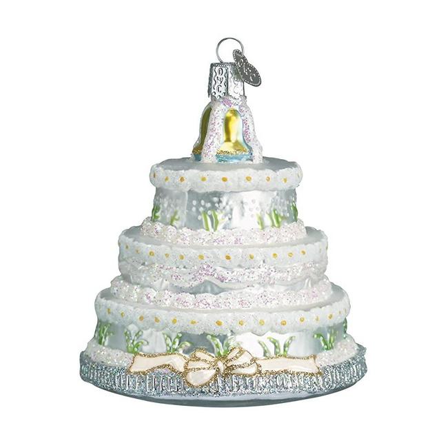 Old World Christmas Bride and Groom Gifts Glass Blown Ornaments for Christmas Tree, Wedding Cake