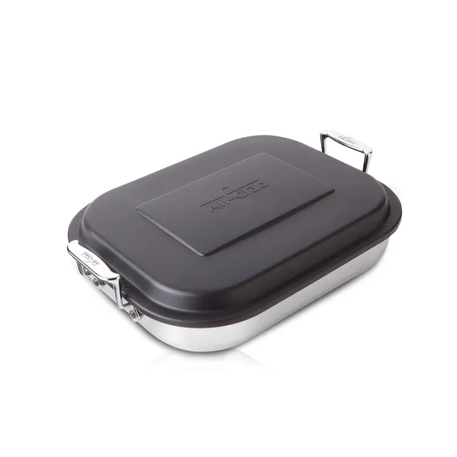 All-Clad 12" x 15" x 2.75" Stainless Steel Lasanga Pan with Lid, Gourmet Accessories, Silver