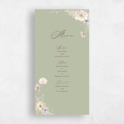 Olive Sage, Green Wedding Menu - Almada