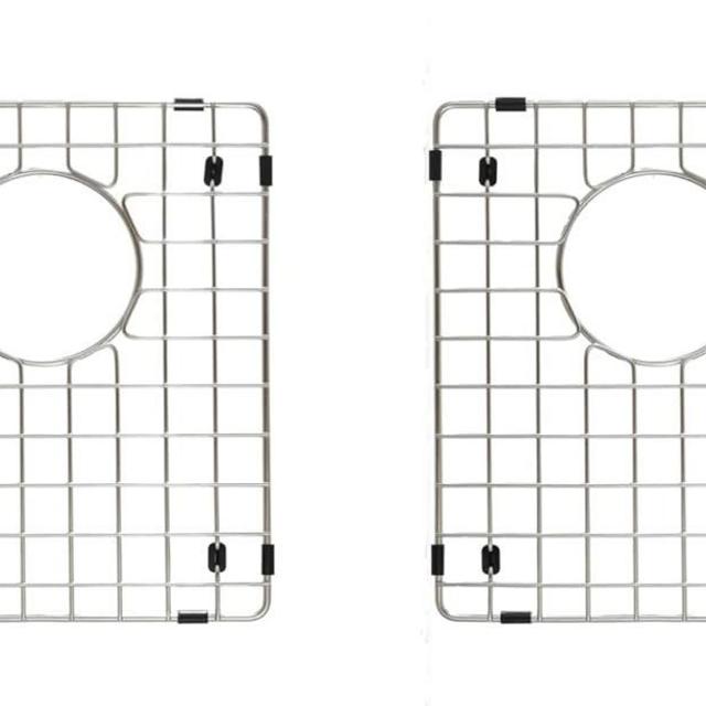 STARSTAR Double Bowl Kitchen Sink Bottom Two Grids, Racks, Protector 304 Stainless Steel (50/50, 11.75 x 14)