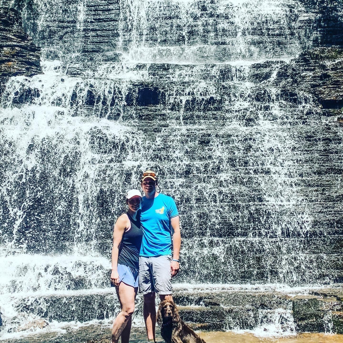 Doing what we love the most! Hiking with our best dog, Jude.