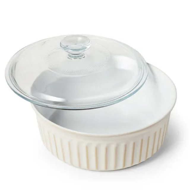Sur La Table Round Baker with Lid, 2 qt. - White