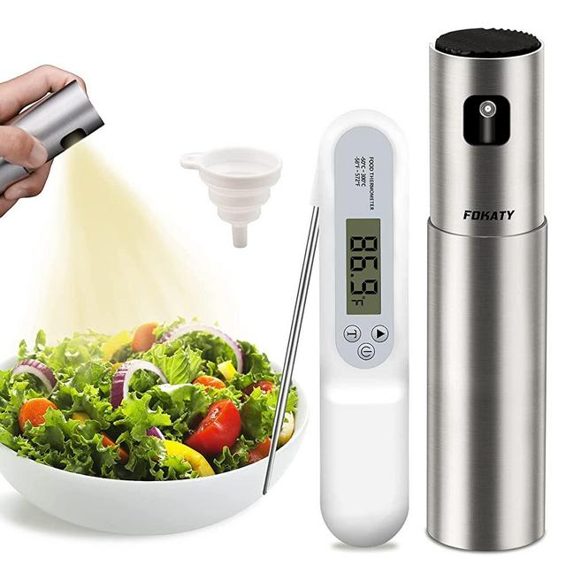 Oil Sprayer for Cooking, 100ml Olive Oil Sprayer, Stainless Steel Oil Mister, Food Grade Oli Spray Bottle, Oil Spritzer, Kitchen Gadgets Accessories for Air Fryer, Salad, Baking, Roasting
