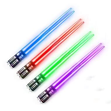 Chop Sabers Light Up LightSaber Chopsticks (4 Pairs, Red, Blue, Green, Purple)