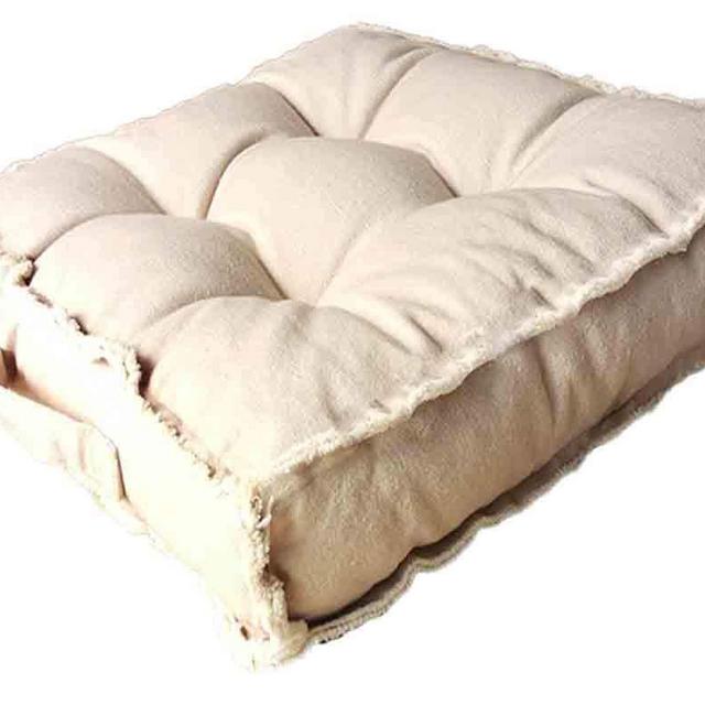 Verpert Square Thick Floor Seating Cushions,Solid Thick Tufted Cushion Meditation Pillow for Sitting on Floor, Tatami Pad for Guests or Kids Reading Nook,Yoga Living Room Sofa Balcony Outdoor(Beige)