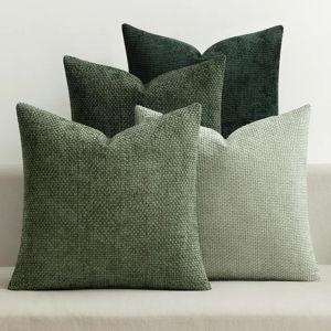 Blue or Green Throw Pillows for Bench Seat in Kitchen