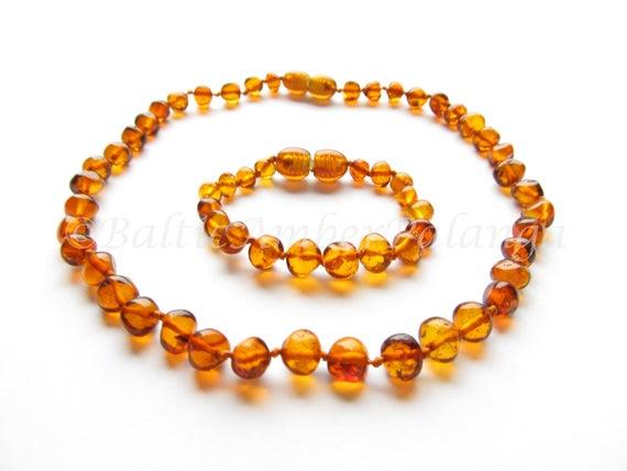Amber teething necklace and bracelet