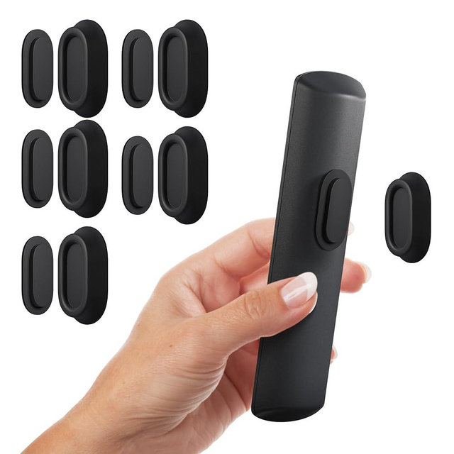 Nearockle 5 Pack Magnetic Remote Control Holder Wall Mount, Upgraded Silicone Remote Control Organizer Strong Adhesive TV Remote Charger Holder Caddy Back of TV (Black)