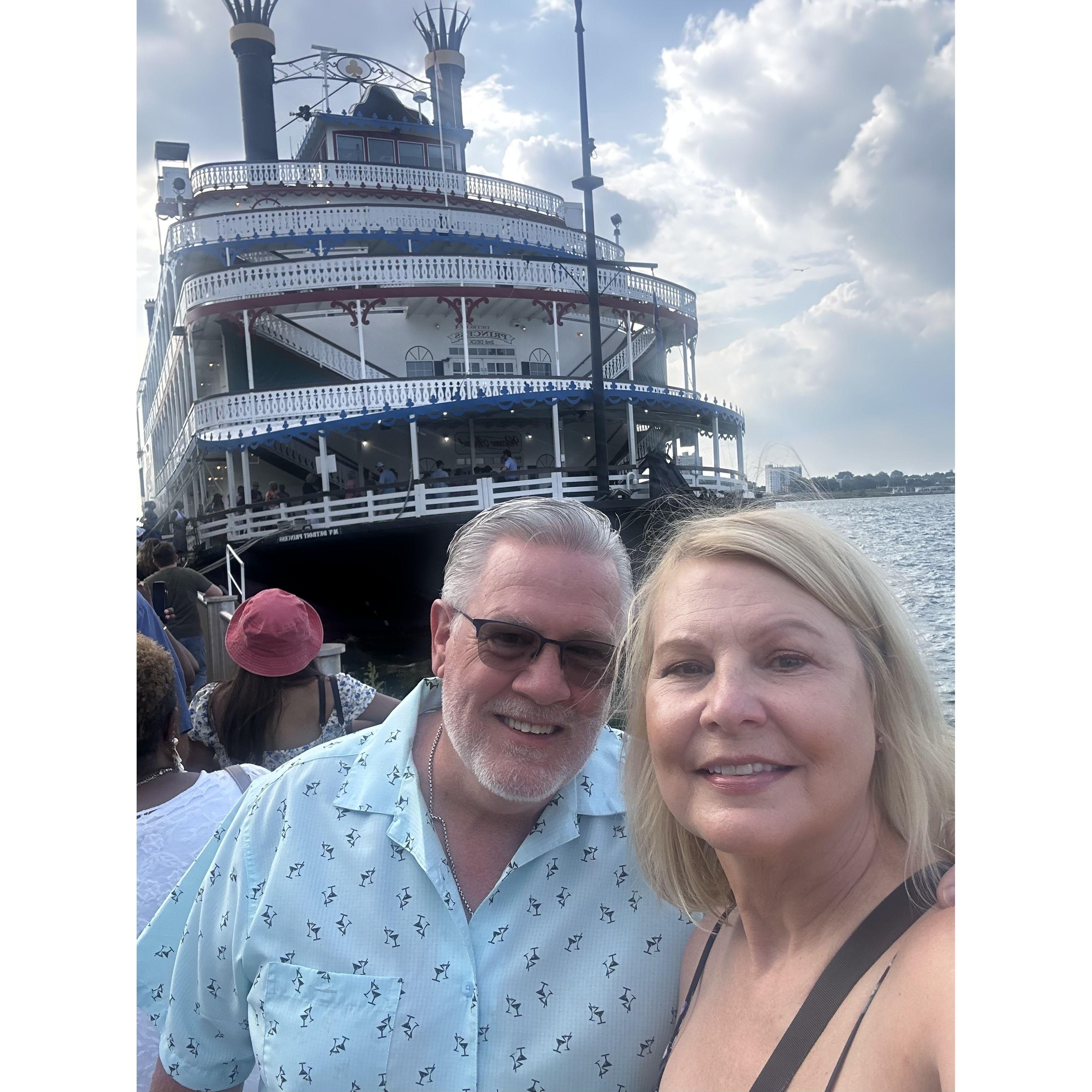 Detroit Princess Cruise on the Detroit River between US and Canada.