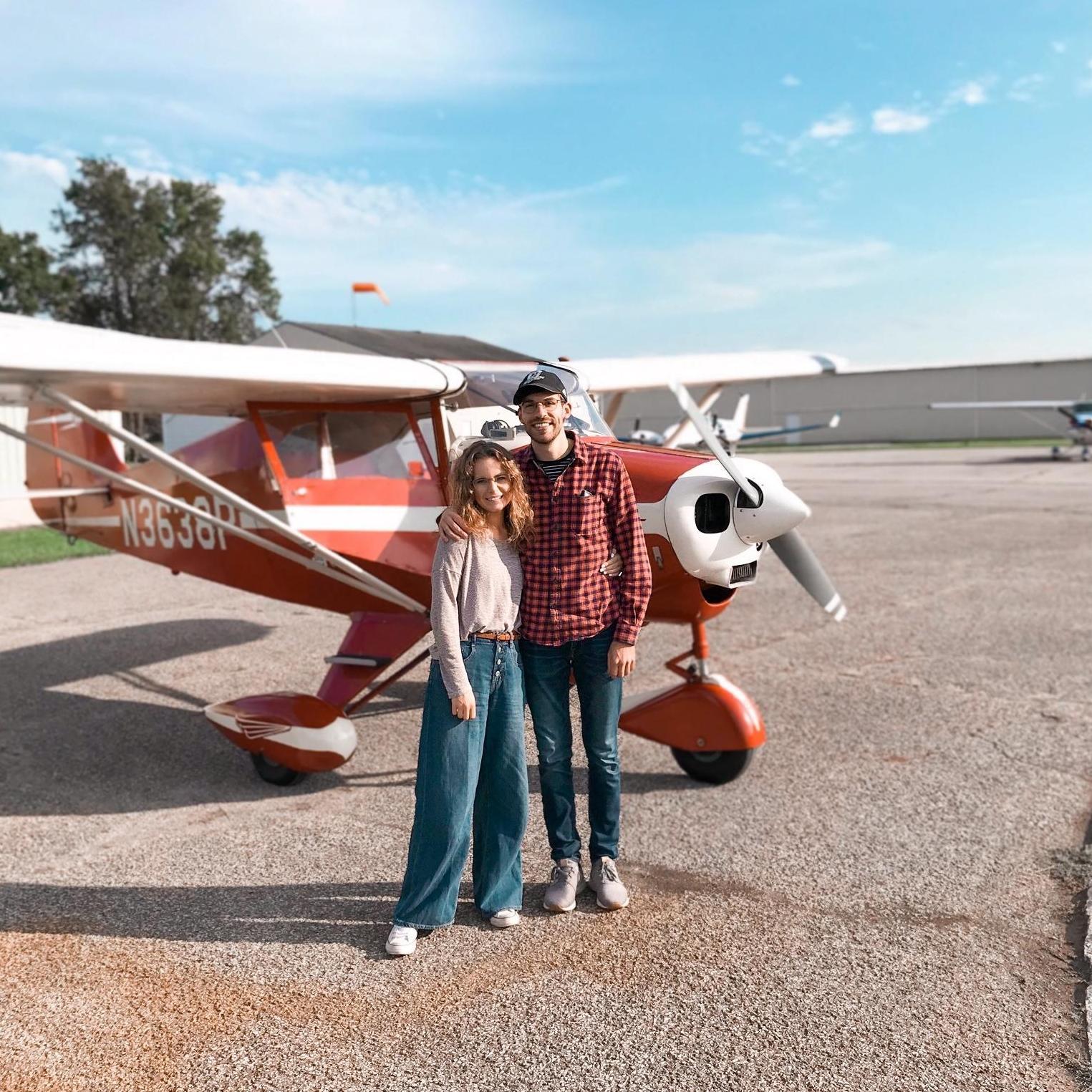 A private flight over the summer with Maddie's brother John