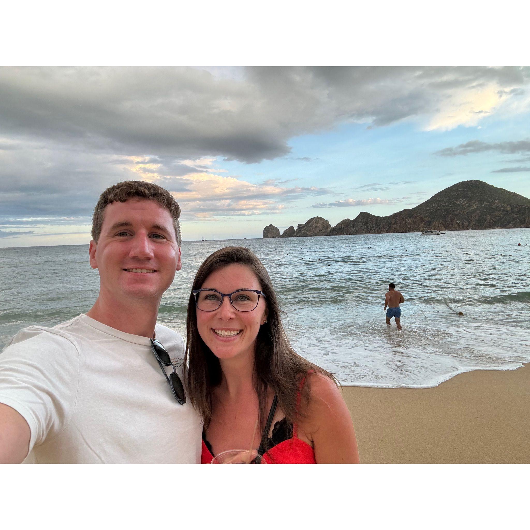 A walk along the beach during the calm in the midst of a hurricane in Cabo San Lucas, Mexico.