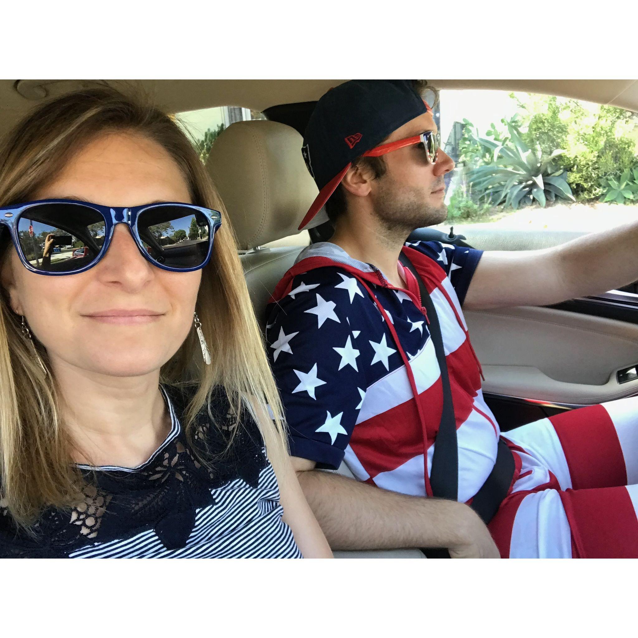 On our way to celebrate America.