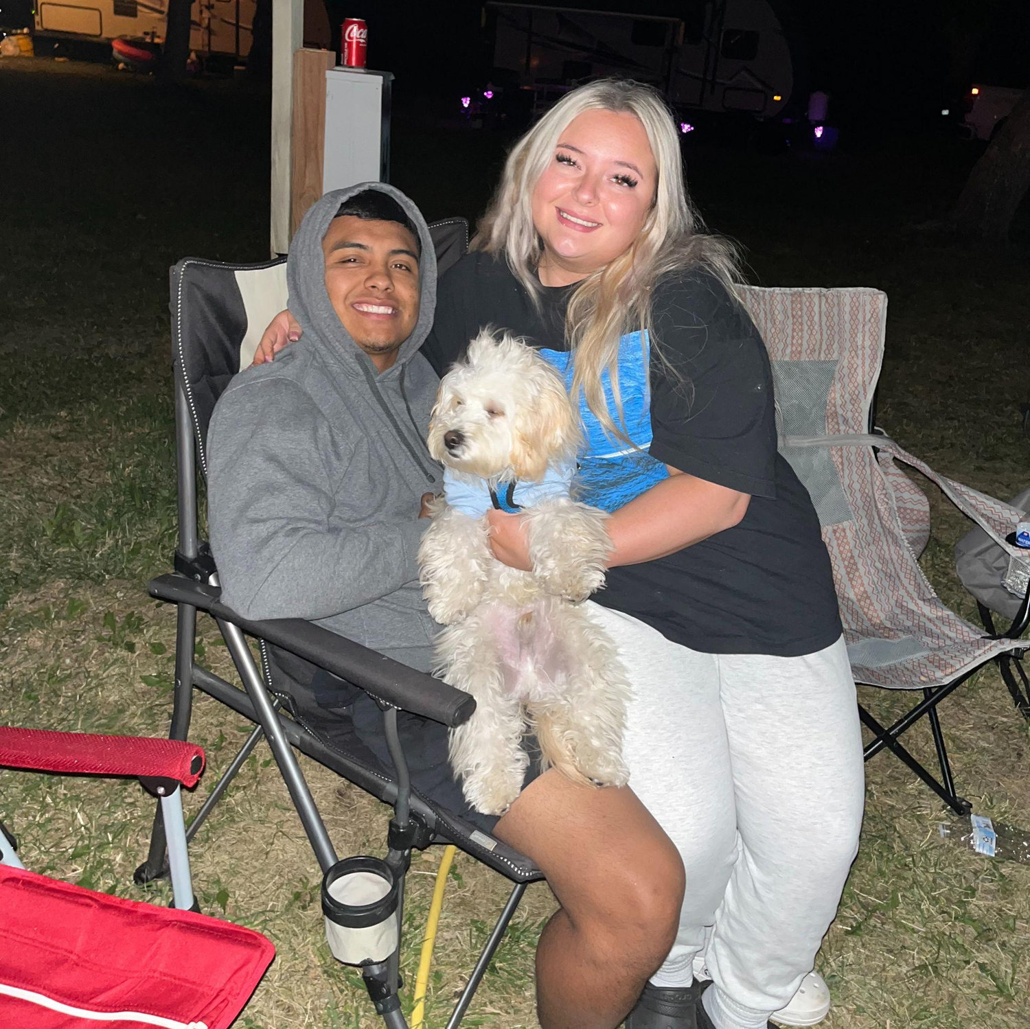Mochi's first time camping