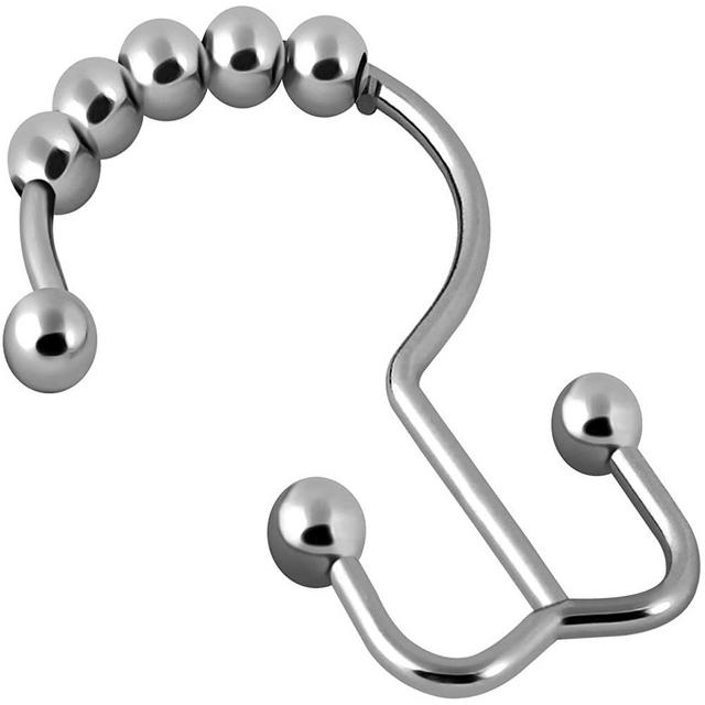 Utopia Bedding Shower Curtain Hooks Shower Rings Double Glide Roller - Polished Chrome - Set of 12 Rings (Chrome)