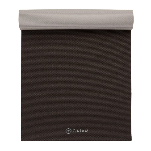 Gaiam 2 Color Premium Yoga Mat - Black/Gray