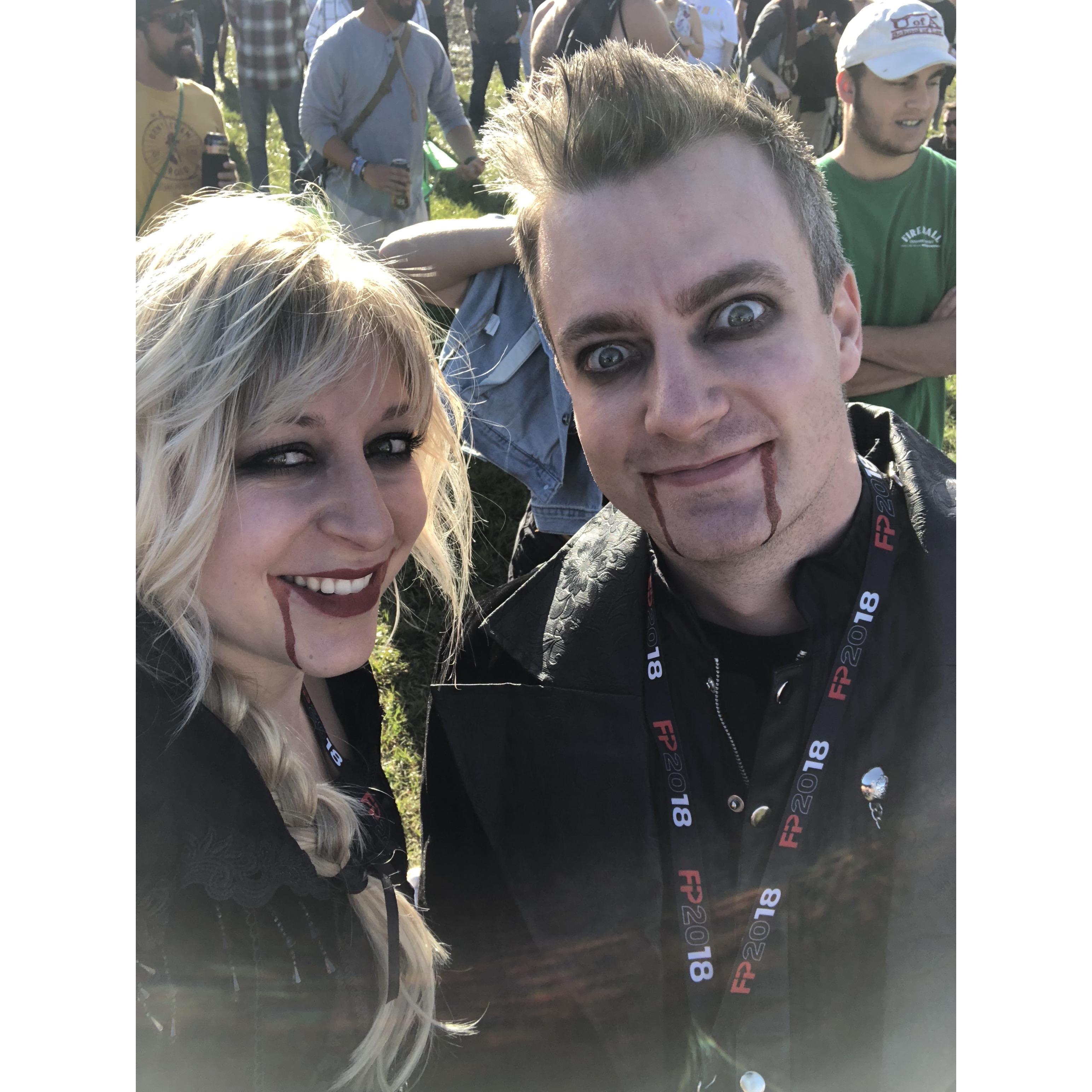 Dressed at vampires for VooDoo festival in NoLa
